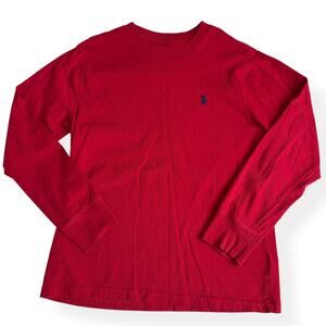 Polo Ralph Lauren Red Long Sleeve Cotton Tee Medium 10-12